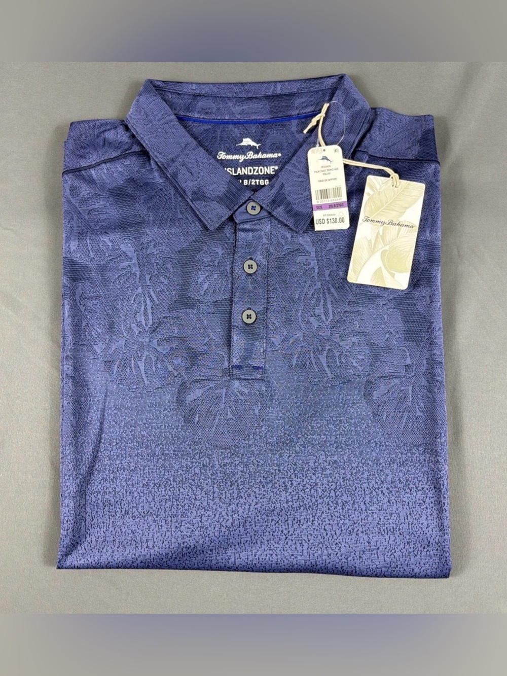 Tommy Bahama Golf Shirt Polo Palm Coast Tropic Fade 2XLB Sapphire NWT MSRP $138